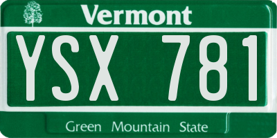 VT license plate YSX781