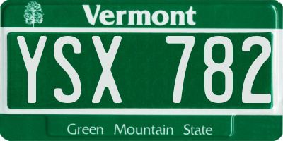 VT license plate YSX782