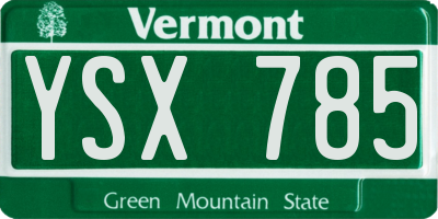 VT license plate YSX785