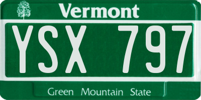 VT license plate YSX797