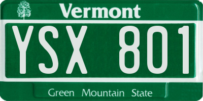 VT license plate YSX801