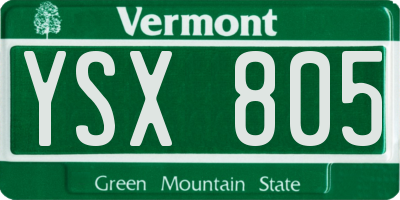 VT license plate YSX805