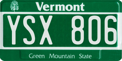 VT license plate YSX806