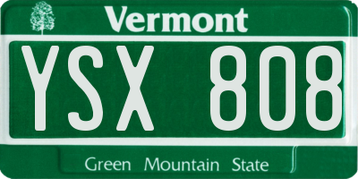 VT license plate YSX808