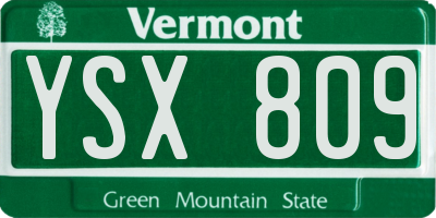VT license plate YSX809