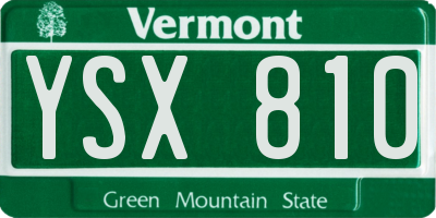 VT license plate YSX810