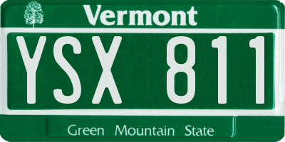VT license plate YSX811