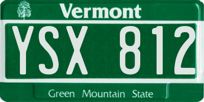 VT license plate YSX812