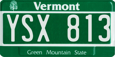 VT license plate YSX813
