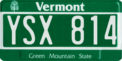 VT license plate YSX814