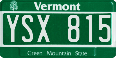 VT license plate YSX815