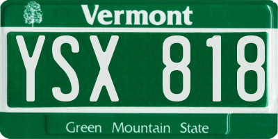 VT license plate YSX818