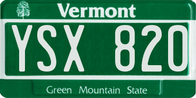 VT license plate YSX820