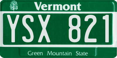 VT license plate YSX821