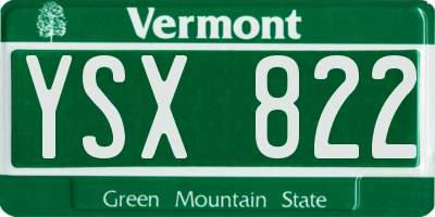 VT license plate YSX822