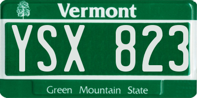 VT license plate YSX823