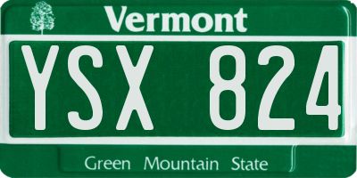 VT license plate YSX824