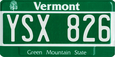 VT license plate YSX826