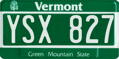 VT license plate YSX827
