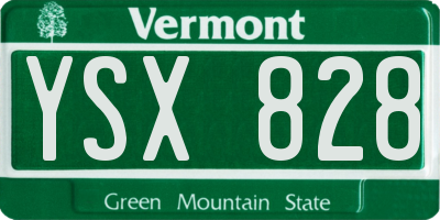 VT license plate YSX828