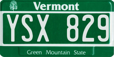 VT license plate YSX829
