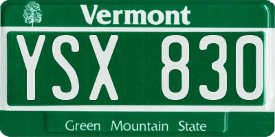 VT license plate YSX830
