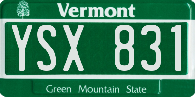 VT license plate YSX831