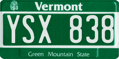 VT license plate YSX838