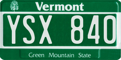 VT license plate YSX840