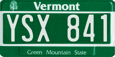 VT license plate YSX841