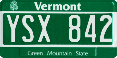VT license plate YSX842