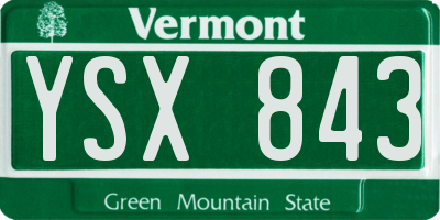 VT license plate YSX843