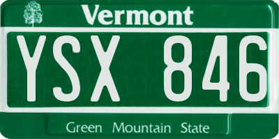VT license plate YSX846