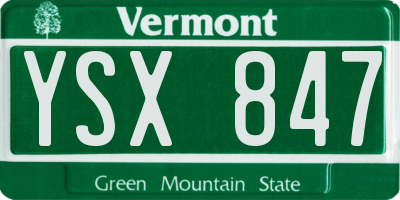 VT license plate YSX847