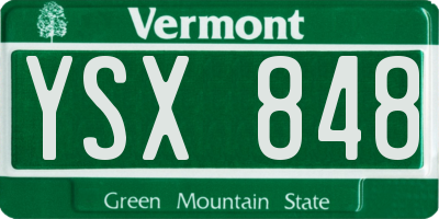 VT license plate YSX848