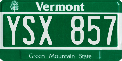 VT license plate YSX857