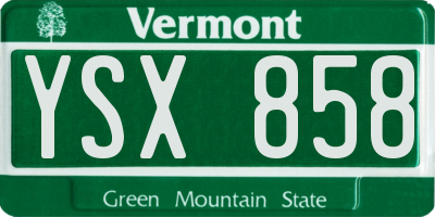 VT license plate YSX858