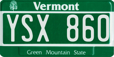 VT license plate YSX860
