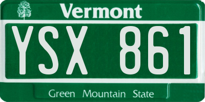 VT license plate YSX861
