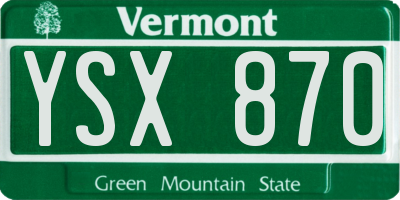 VT license plate YSX870