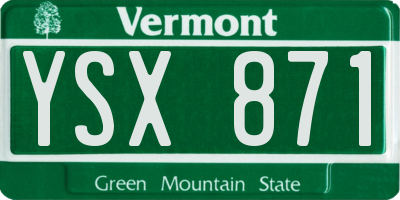VT license plate YSX871