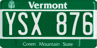 VT license plate YSX876