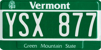 VT license plate YSX877