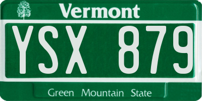 VT license plate YSX879