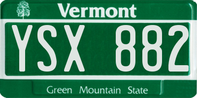 VT license plate YSX882