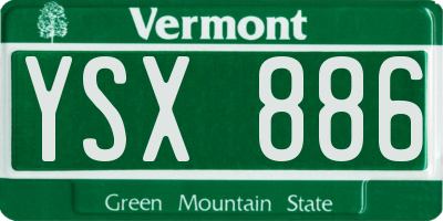 VT license plate YSX886