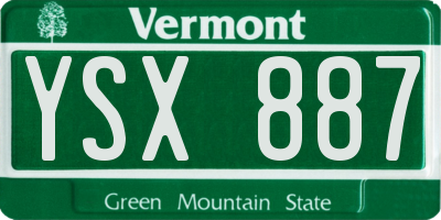 VT license plate YSX887