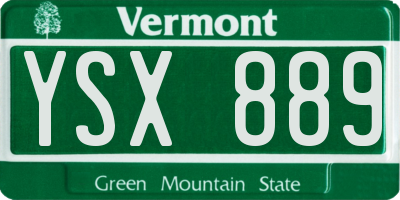 VT license plate YSX889