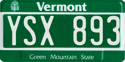 VT license plate YSX893