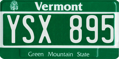 VT license plate YSX895